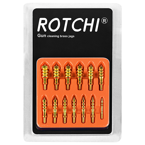 13-pc pakke pistol rengøring messing jags sæt, blisterkort pakke