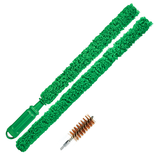 Flockende fiber (syntetisk) haglgeværrengøring ønskes med behageligt håndtag. 12/16Ga eller 20Ga. 2 stk pakke, 930 mm arbejdslængde.