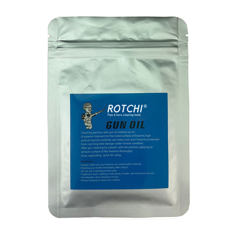 Opppakkede olieabsorberede pistolrengøringsplastre
