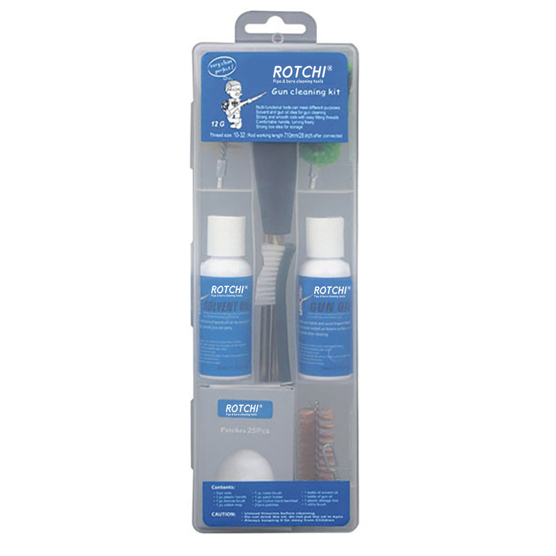 Gennemsigtig kasse luftpistol rengøringssæt med olieflaske