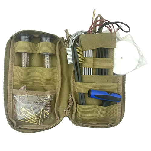 Universal Gun Cleaning Kit Tactical Bag Bore and Chamber Brushes Rustfri stænger